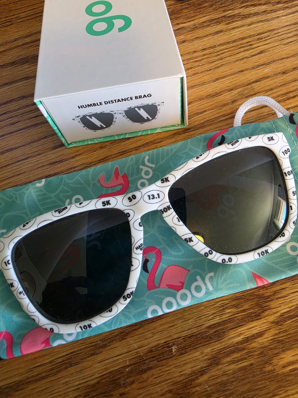 goodr White Patterned Frame Polarized Sunglasses - Black Lenses